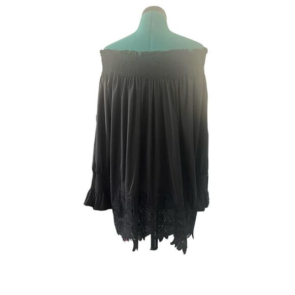 Black Off-Shoulder Women's Top - Picture 8 of 12